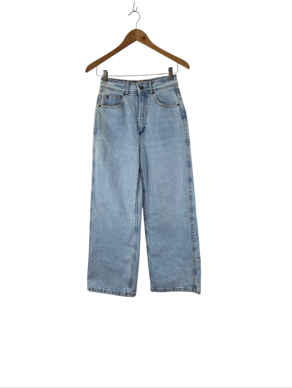 EUC Sezane Womens Size 36 Us 4  Le Crop Bleach Blue Denim Trouser Straight Jeans